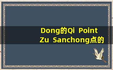Dong的Qi  Point  Zu  Sanchong点的临床应用用于治疗各种肿瘤